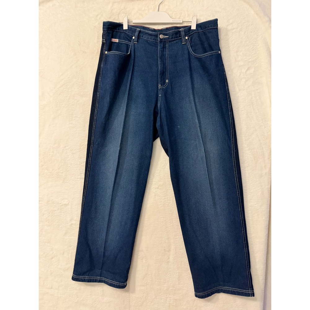 Rocawear Mens Baggy Denim Jeans Dark Wash Wide Leg Y2K Hip Hop 40x33